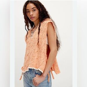 Free People Arlo Sweater Tank Vest in Sunset Beach Combo